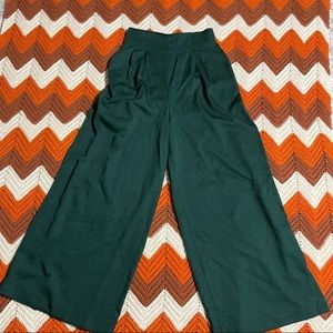 Vintage emerald green wide leg pants